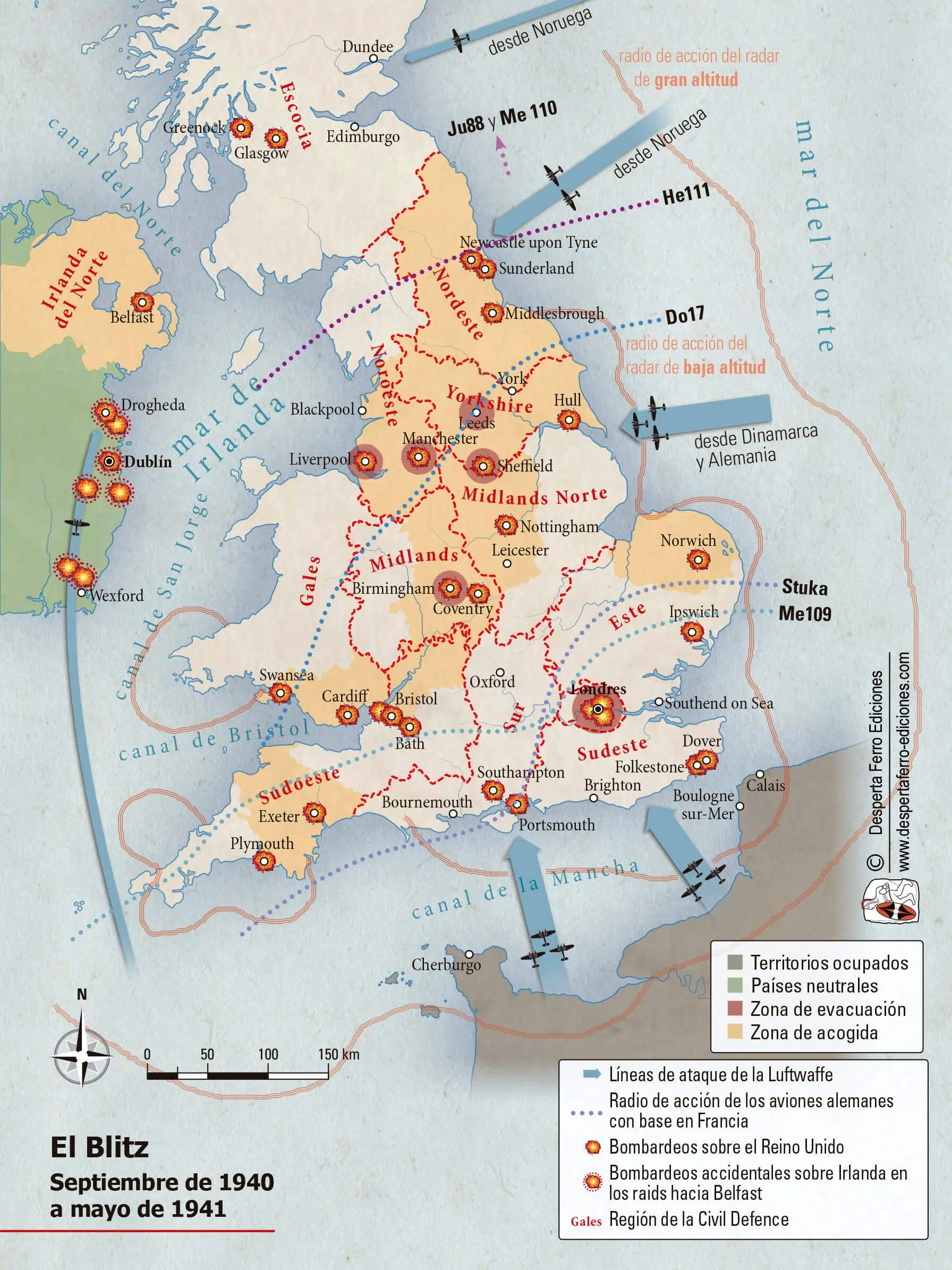 Mapa batalla de Inglaterra Blitz