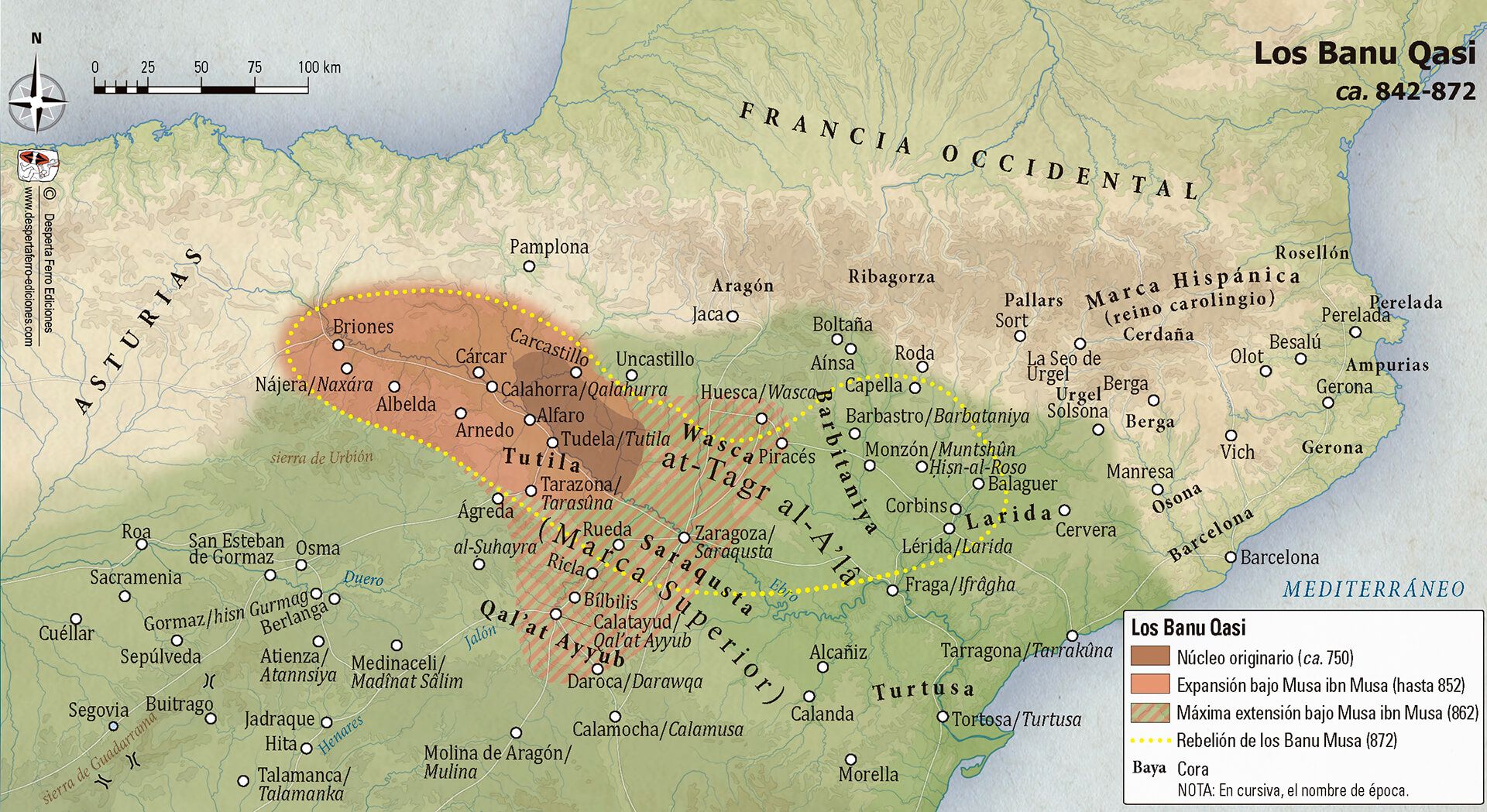 mapa Banu Qasi Manu Musa