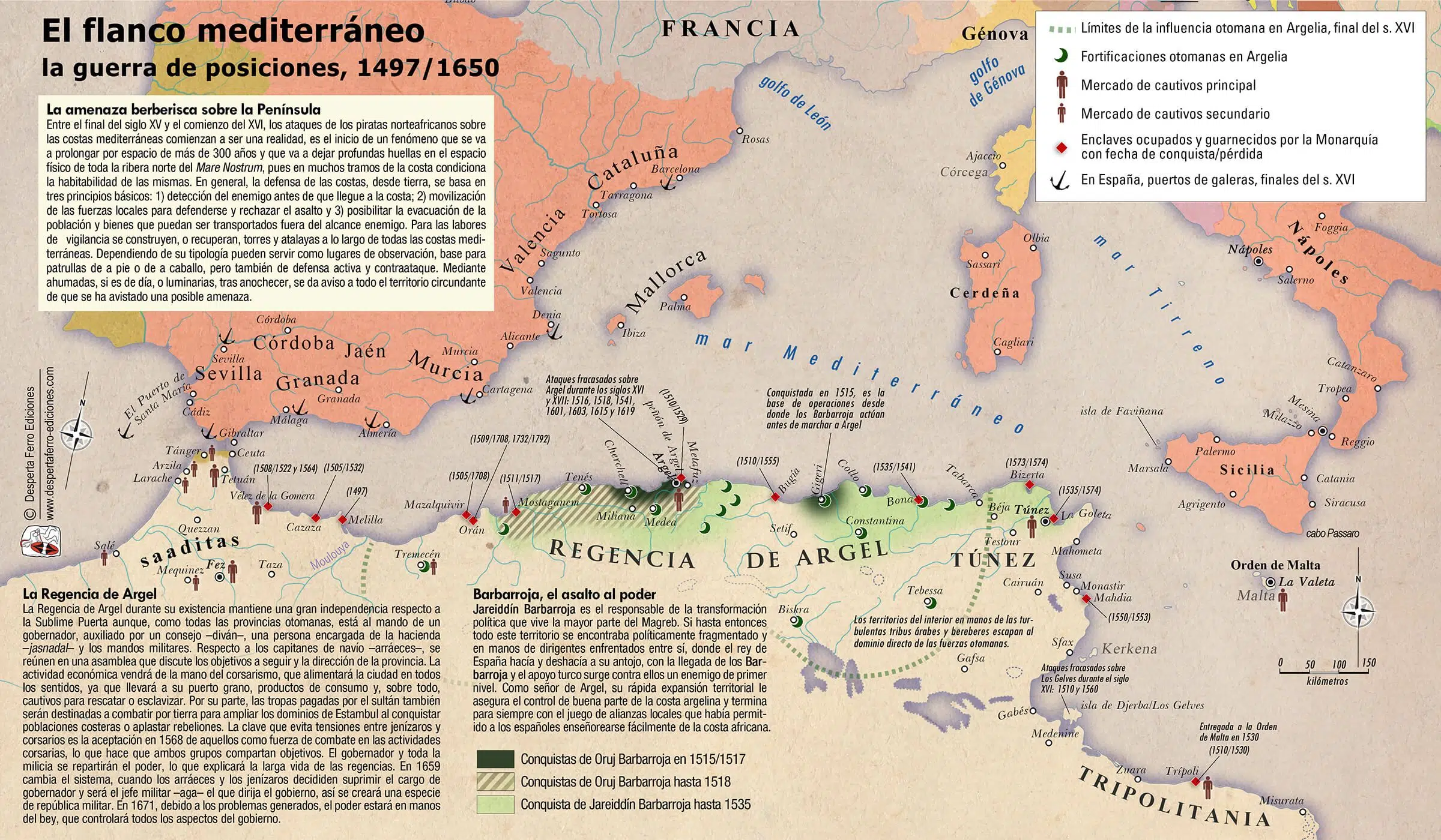 Mapa defensa costa española amenaza berberisca milicias vecinales