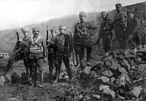 Soldados de infantería turca