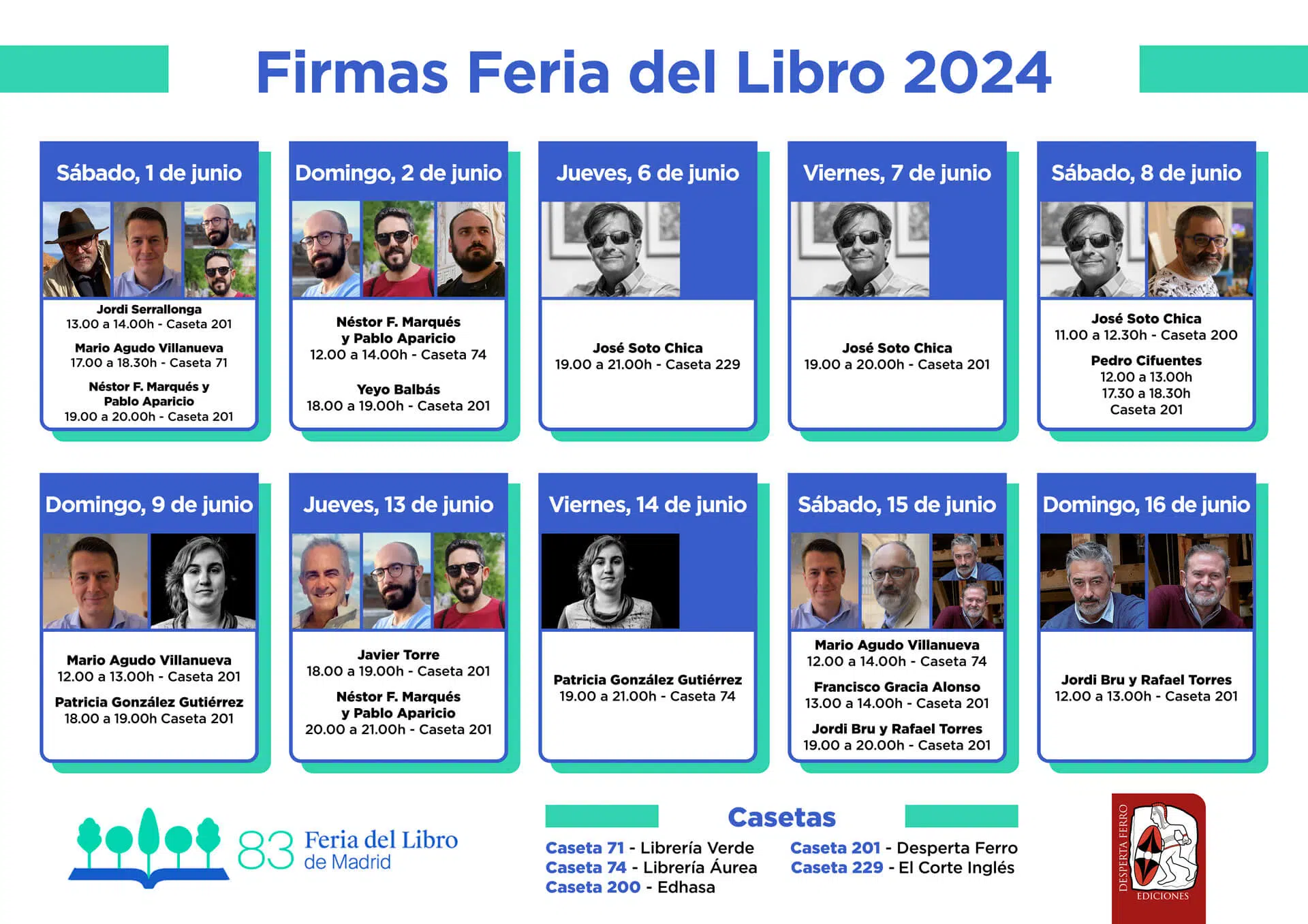 calendario firmas feria libro madrid 2024 desperta ferro