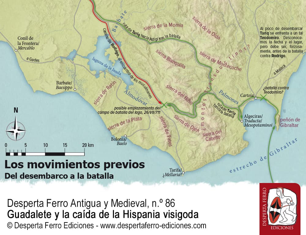 Rumbo al desastre. Reconstrucción de los posibles itinerarios de Rodrigo y Tariq y propuesta de ubicación del campo de batalla de 711 por Eduardo Kavanagh 